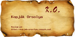 Kopják Orsolya névjegykártya